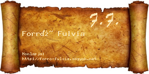 Forró Fulvia névjegykártya